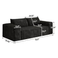 thumbnail image 5 of S-HOME Ergonomic Loveseat Sofa in Striped Pattern with Foam Cushion,  Deep Seat Design for Living Room, Bedroom and Apartments, Black, 5 of 9
