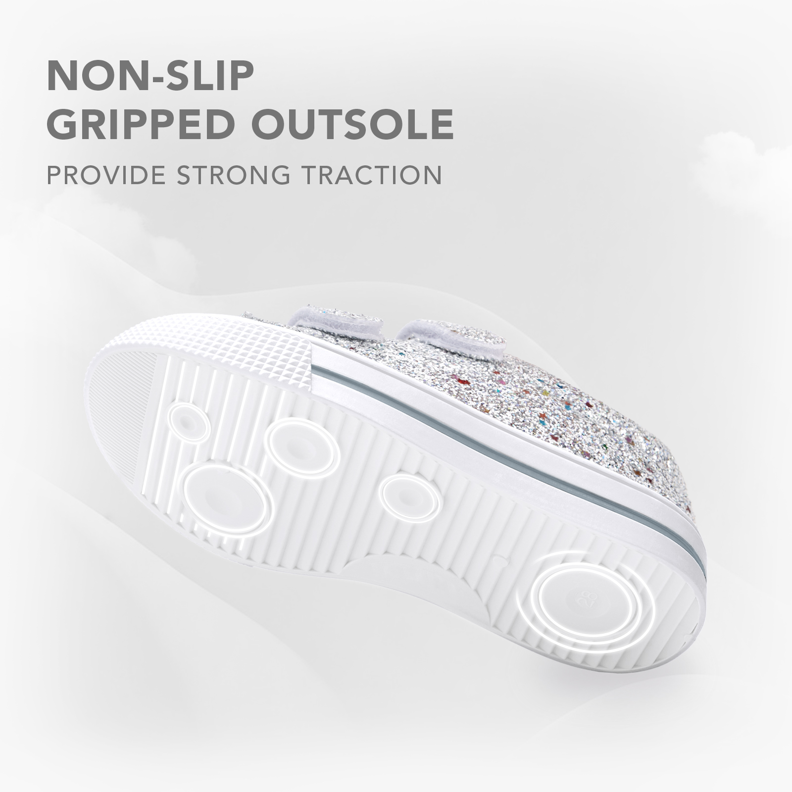 EUXTERPA Girls Glitter Canvas Sneakers with Hook-and-Loop photo 4