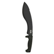 SOG SOGfari Kukri Machete MC11-N, Hardcased Black 12" Blade with Saw Back, Rubber Handle, Nylon Sheath
