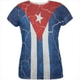 thumbnail image 1 of Distressed Cuban Flag All Over Womens T Shirt Multi 2XL, 1 of 2