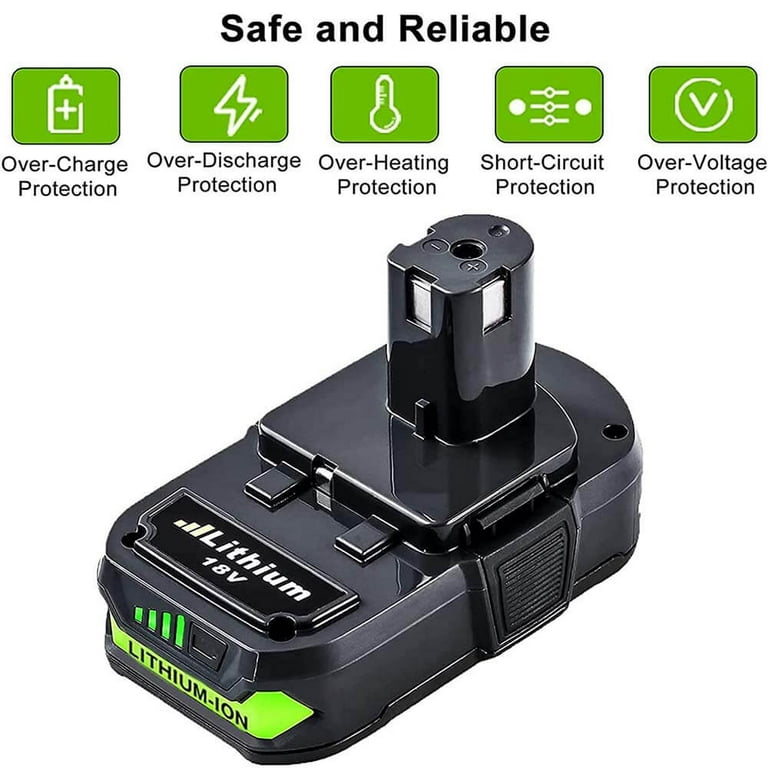 Ryobi 18V Rechargeable Drill Power Tools 2Pack P102 Lithium Ion Battery Replacement for P108 P107 P103 Walmart