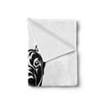 thumbnail image 2 of Dog Lover Soft Flannel Fleece Throw Blanket, Peeking Big Breed Dog with Written Name Under Monochrome Design Image, Cozy Plush for Indoor and Outdoor Use, 70" x 90", Black and White, by Ambesonne, 2 of 5