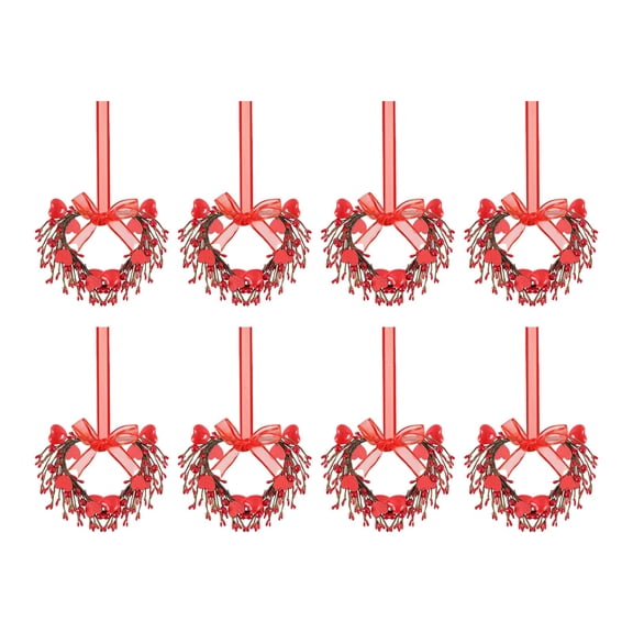 8-Piece Set of 9-Inch Mini Valentine's Day Wreaths Perfect for front doors, small Valentine's Day decorations Ideal for front doors, farmhouse porches, walls, and window displays