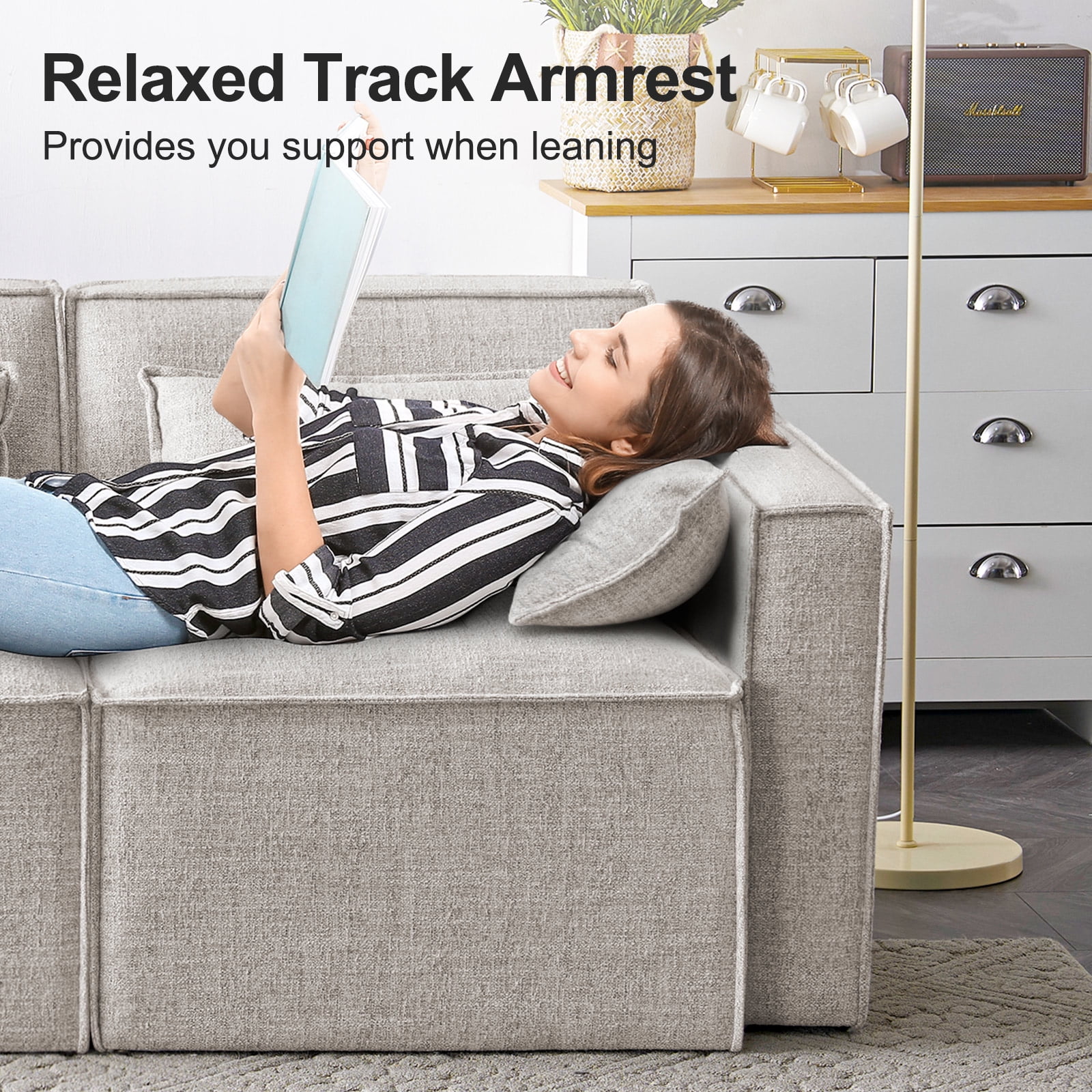 JULY'S SONG Modular Sofa, Loveseat for Living Room,Convertible