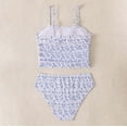 thumbnail image 3 of REDARER Girls 2 Piece Tankini Swimsuit Ditsy Floral Print, Ruched Side Top for Beach Pool,12-14 Years, 3 of 8