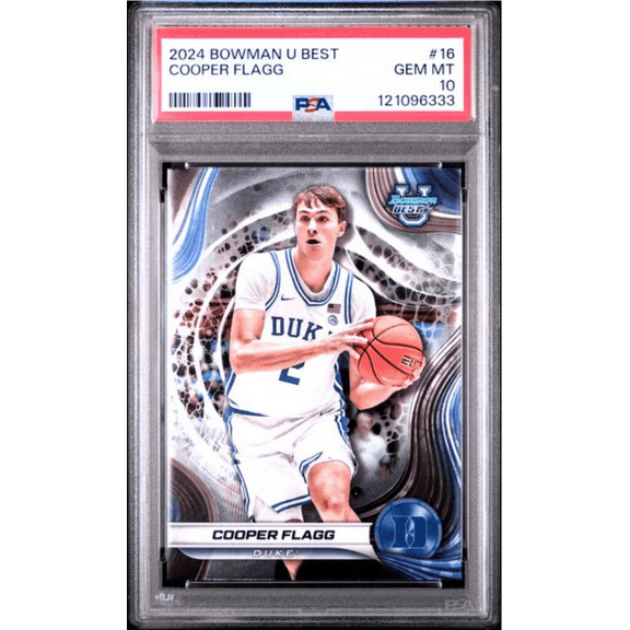 Graded 2024 Topps Bowman U Best Cooper Flagg #16 Rookie RC Basketball Card PSA 10 Gem Mint