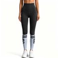thumbnail image 7 of GEWSEY High Waisted Scrunch Butt Yoga Pants for Women, Athletic Workout Leggings with Striped, Tummy Control Seamless Gym Leggings (Black, M), 7 of 7