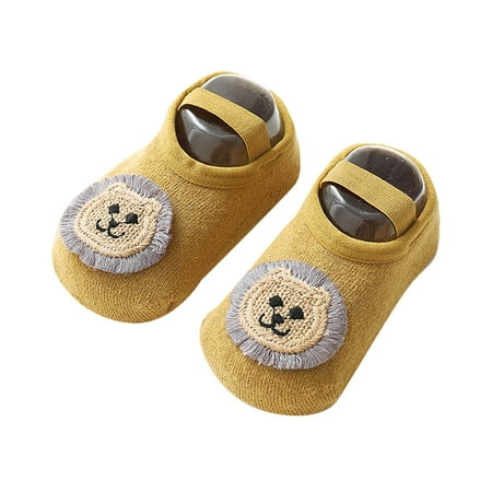 

Rgdypko Baby Boy Girl Non-Skid Indoor Walking Shoes Cute Children Toddler Autumn Winter Socks Flat Bottoms Non Slip Warm Solid Color Cartoon Animal First Walker Lightweight Shoes