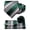 Dark Green, variant on Olive Green Striped Necktie Set for Men with Pocket Square, Tie Clip & Lapel Pin