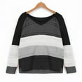 thumbnail image 4 of 2026 ! asdoklhq Womens Plus Size Tops, Women Casual Patchwork V-Neck Long Sleeves Sweater Blouse Tops, 4 of 5