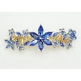 thumbnail image 3 of Faship Gorgeous Blue Rhinestone Crystal Floral Hair Barrette Clip, 3 of 8