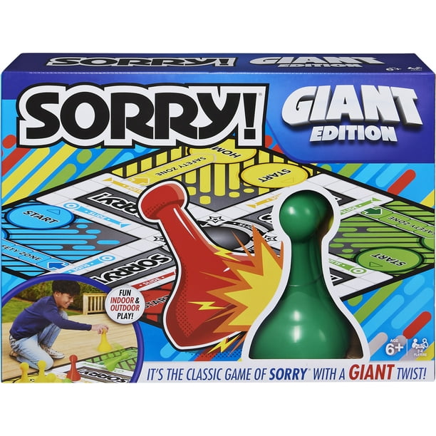 Sorry Board Game Giant Edition Family Indoor Outdoor For Kids 6 Up Walmart Com