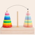 thumbnail image 4 of Juego de Rompecabezas Torre De Madera ANGGREK 10 Anillos Desarrollo Del Cerebro Para niños, 4 of 7
