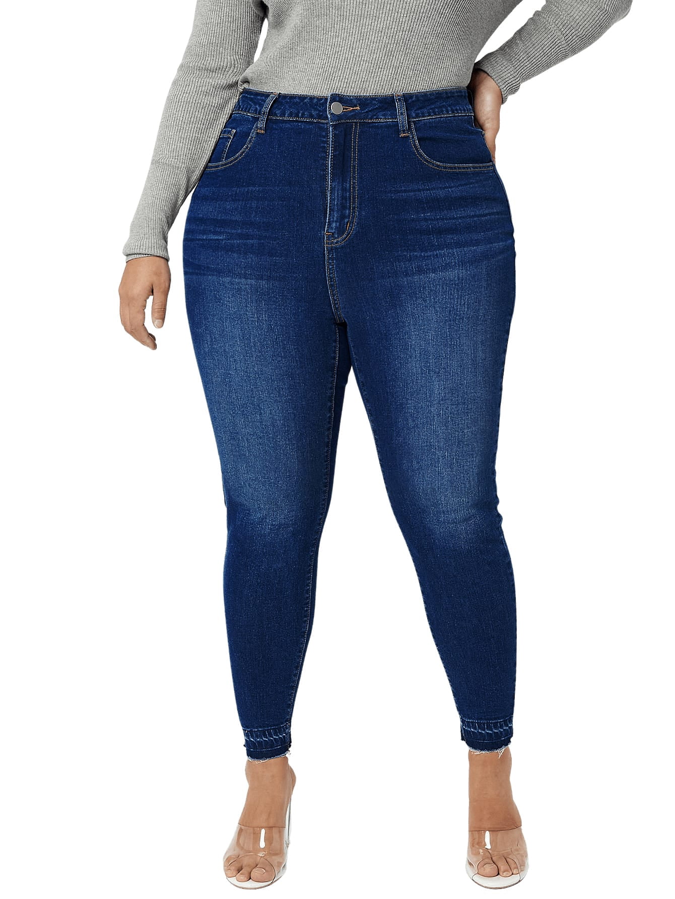Dark Wash Women's Plus High Waist 