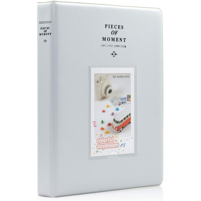 BAMAIA 128 Pockets Grey Mini Photo Album for Fujifilm Instax Mini 7s 8 8+ 9 25 26 50s 70 90 Instant Camera & Name Card