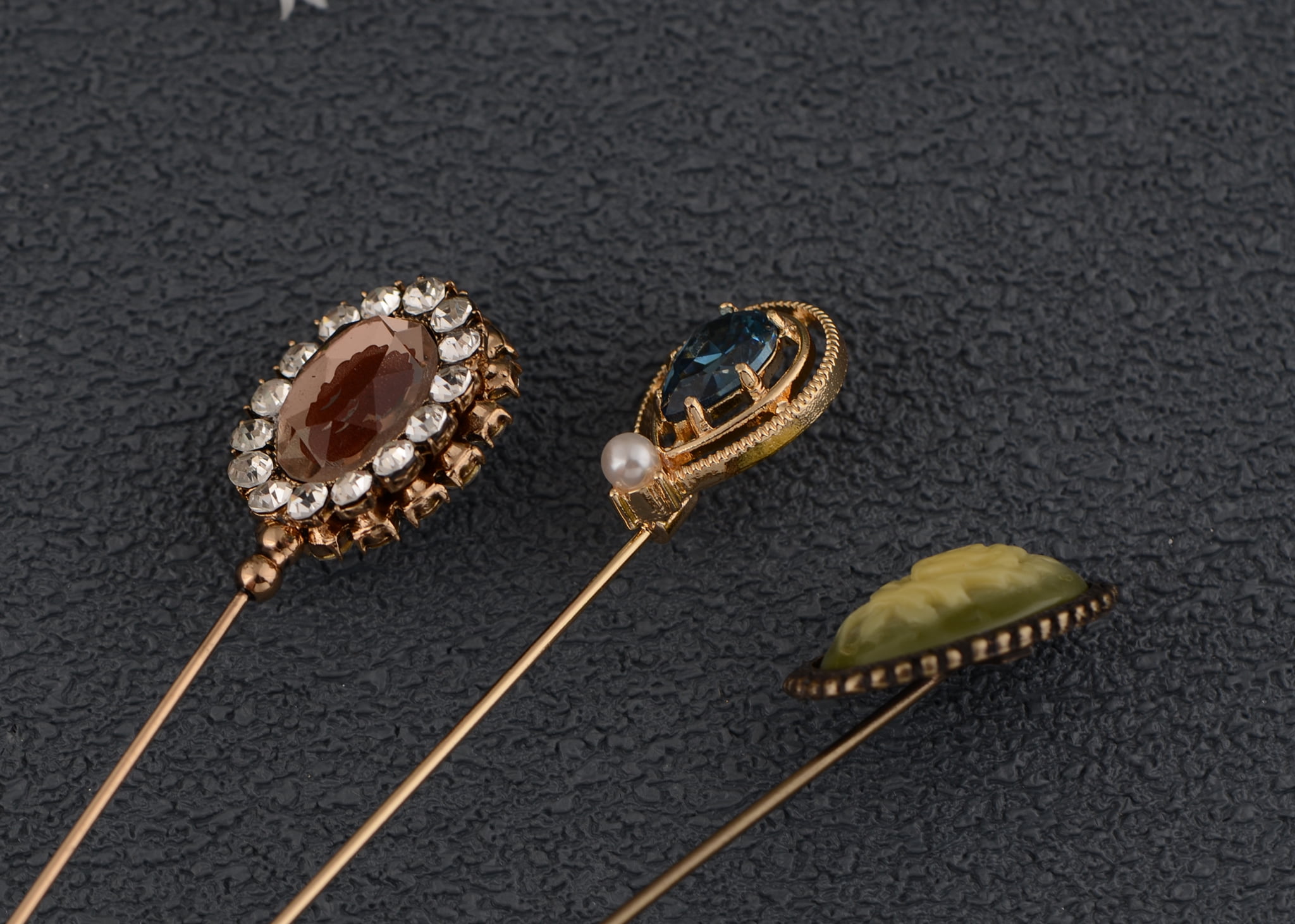 Vintage Hat PinGeometric Hatpin And Hollow Out Pearl And