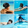 thumbnail image 5 of Silicone Large Swim Cap Set, TSV Adults Anti-Silp & Waterproof Swimming Hat with Nose Clip and Earplugs, Black, 5 of 6