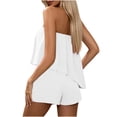 thumbnail image 6 of BUIGTTKLOP Women's Summer 2 Piece Outfits Sleeveless Asymmetrical Tube Top and Shorts Matching Lounge Sets, 6 of 6