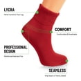 thumbnail image 2 of Diabetic Ankle Socks for Women 3 Pairs Non-Binding Seamless Toe (Red, 5-7), 2 of 5