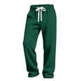 thumbnail image 3 of Homeyce Waffle Sweatpants Men Drawstring Wide Leg Baggy Pants Lightweight Breathable Hiking Sweatpant Mens Lounge Pant,Green XL, 3 of 6