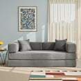 thumbnail image 2 of YINIX 78.6"  Sofa Couch with Two Pillows,  Comfy Modular Convertable Sofa Bed for Living Room, Gray, 2 of 9