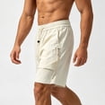 thumbnail image 5 of Besolor Mens Workout Shorts Wide Leg Elastic Waisted Drawstring Lightweight Casual Outdoor Running Short Pants(XX-Large,Beige), 5 of 5