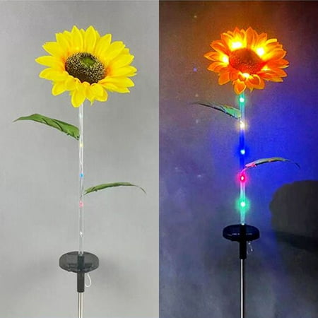 

Summer Savings Clearance Jophufed Solar LED Outdoor Sunflower Garden Lighting IP65 Waterproof Lamp Automatic Charging Solar Garden Lights Large Realistic Flowers For Courtyard Front Yard