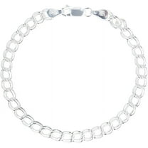 PORI JEWELERS 925 Sterling Silver Italian Charm Link Chain Bracelet for Men and Women