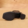 thumbnail image 6 of P-163 Black Ladies Casual Winter Boots Solid Square Toe Back Zipper Chunky High Heel Comfortable Fashionable Short, 6 of 9