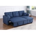 thumbnail image 6 of Navy Blue Tatum 2-Piece Sleeper Sofa Bed Upholstered Couch with Reversible Storage Chaise, 6 of 7
