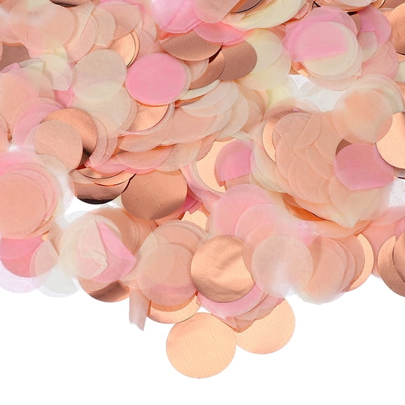 Uxcell Round Tissue Paper Confetti 17 Inch, Table Wedding Confetti Circle Dots(1.76 oz),Pink/Rose Gold
