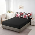 thumbnail image 4 of YST Black Grey Red Comforter Set 7 Piece Full Geometry Square Bed In A Bag With Sheets For Kids Boys Adults Modern Abstract Geometric Stripes Bedding Set Black Line Bed Set White, 4 of 5