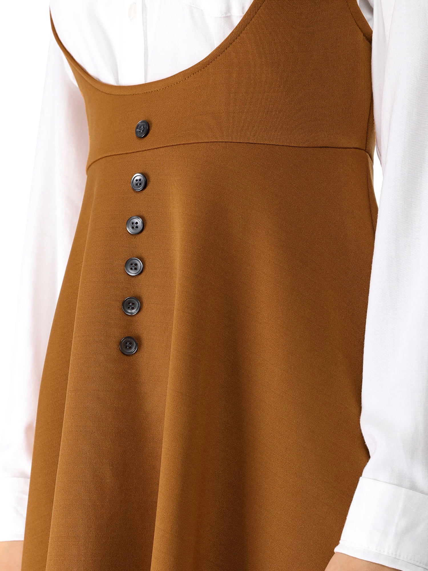 DARING DIVA Women's Above Knee Hem Suspender Skirt Dress L Brown