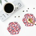 thumbnail image 5 of Bingfone Vintage Japanese Cherry Blossoms Leather Drinks Coasters with Set of 6,Suitable for Home Kitchen,Coffee Cup Coasters Home Gift, 5 of 9