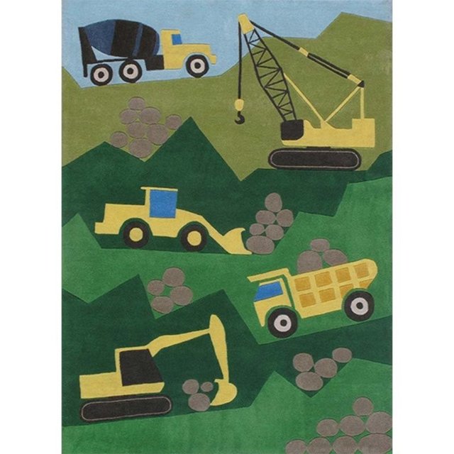 Momeni Lil Mo Whimsy 4' X 6' Contemporary Hand Tufted Rug in Green