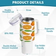thumbnail image 4 of SKYSONIC 40oz Orange Fruit Pattern Tumbler With Lid And Straw Travel Coffee Mug Stainless Steel Insulated Thermal Tumblers Cup, 4 of 7