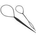 thumbnail image 1 of 2 Pcs/set Braid Accessories Ponytail Maker, Girls and Children Hair Tail Tools, French Braid Tool Ring Modeling, Black (1 Large & 1 Small), 1 of 5
