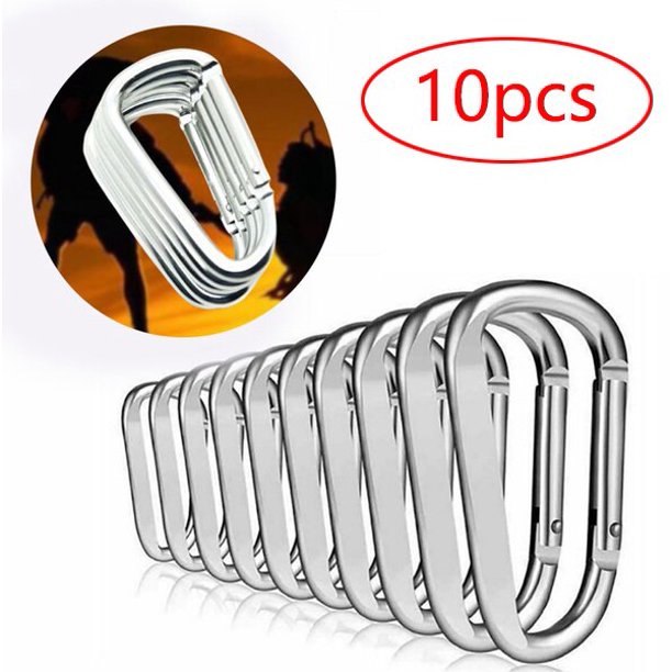 5/10 Uds mosquetón llavero aleación de aluminio D-ring hebilla resorte mosquetón Snap Hook Clip llaveros al aire libre Camping uso diario Gao Jinjia LED