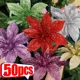 thumbnail image 2 of Flores artificiales de Navidad con purpurina, decoración colgante para árbol de Navidad, flores falsas, adornos de regalo simulados de Año Nuevo dorados y plateados, 2 of 5