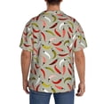 thumbnail image 3 of Fuzoiu Colorful Chili Print Men's Casual Short,Men's Short Sleeve Shirt,Mens Casual Button Down Shirts,Cuban Collar Summer Shirt for Beach, Vacation, and Outdoor Activities-3X-Large, 3 of 5