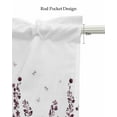 thumbnail image 5 of Red Botanical Kitchen Valances for Windows Farmhouse Linen Window Valance Curtain for Living Room Window Treatment Dragonfly Flower Leaf Retro Chinese Valance Rod Pocket Topper Drape, 42 x 12 Inch, 5 of 6