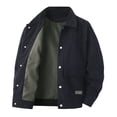 thumbnail image 3 of Men's Winter Retro Long-Sleeve Button-Down Ribbed Workwear Corduroy Jacket with Pockets, Black, Size L, 3 of 4