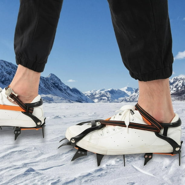 Crampons à glace à 12 dents chaussures de bottes de neige d'hiver pince à  glace