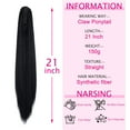 thumbnail image 4 of SHCKE 21'' Ponytail Extension Claw/Jaw Clip Ponytail Extension Long Straight Ponytail Hairpiece Synthetic Fiber Hair Piece for Women Dark Black, 4 of 5