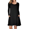 thumbnail image 1 of Vestidos casuales de manga larga con bolsillos para mujer Ormromra, 1 of 7