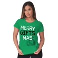 thumbnail image 4 of Funny Merry Christmas Presents Pun Womens Slim Fit Graphic Tee Brisco Brands S, 4 of 5