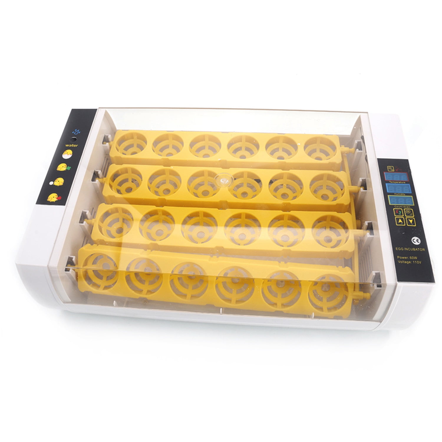 Pefilos 24 pcs Full Automatic Poultry Incubator Thermometer with Egg Candler & Injector Single Supply US Plug Incubator for Reptile Eggs, Yellow & Transpar Pefilos 24 pcs Full Automatic Poultry Incubator Thermometer with Egg Candler & Injector Single Supply US Plug Incubator for Reptile Eggs, Yellow & Transpar