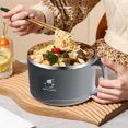 thumbnail image 4 of Dvruxg Stainless Steel Instant Noodle Bowl, Dormitory-Friendly Lunch Box, Drainable Rice Bowl with Lid, Large Capacity Student Bowl, 4 of 5