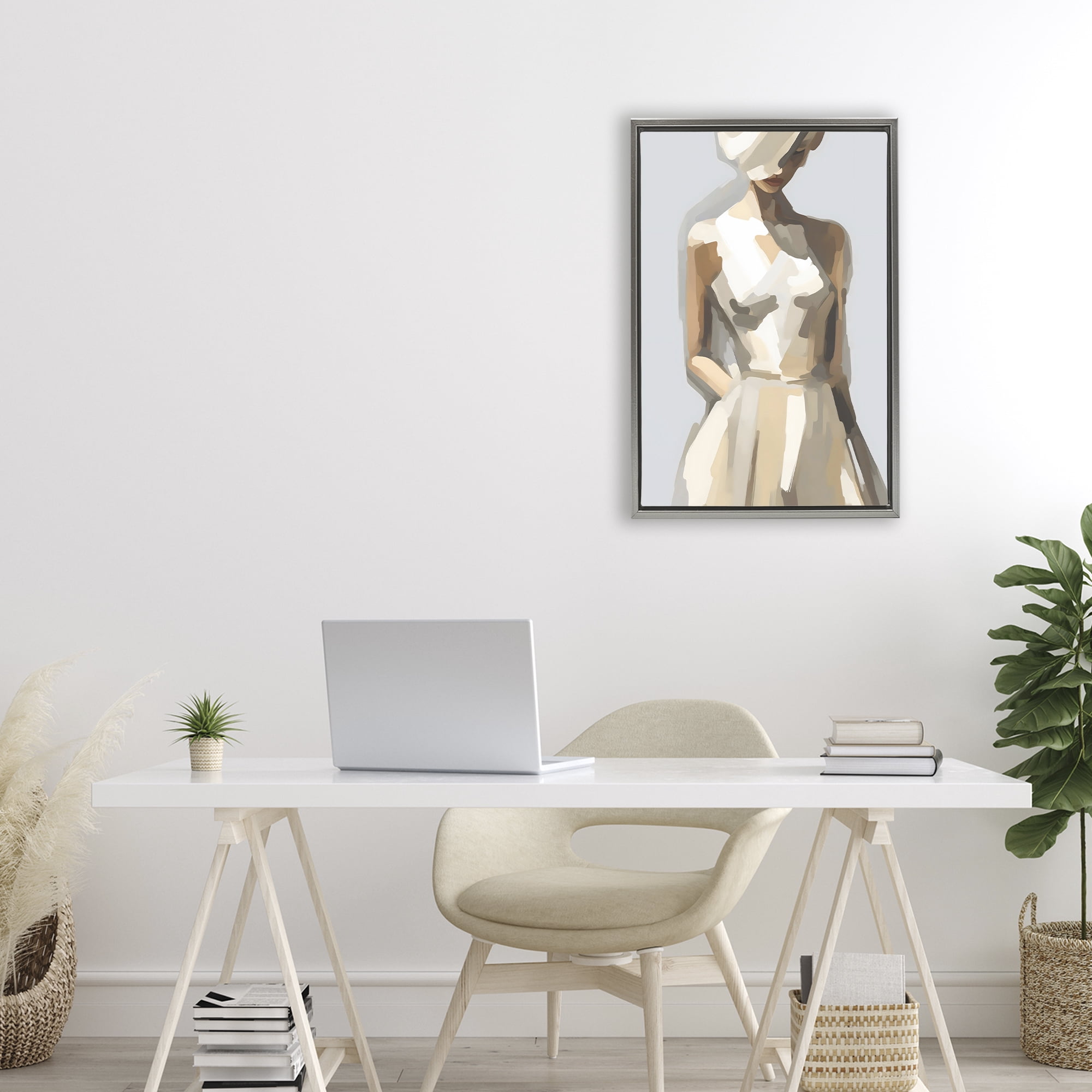 Stupell Industries Sophistication of the Muse Gray Framed Floater Canvas Wall Art, design by Creative Studio