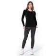 thumbnail image 6 of SSLR Women's Thermal Tops, Thermal Underwear for Women Long Sleeve Tee Shirts Basic Layering V Neck Fleece 2-Pack, 6 of 6